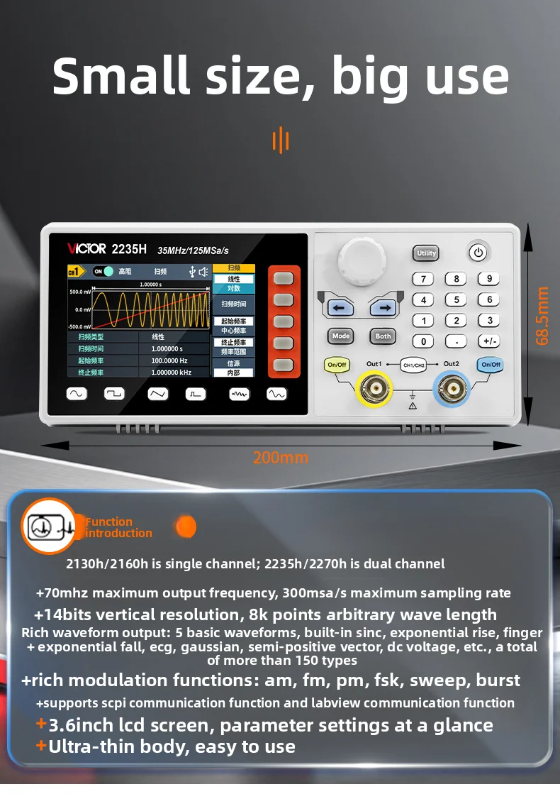 VICTOR Signal Generator Single - đánh giá và giá Function Arbitrary Waveform Generator